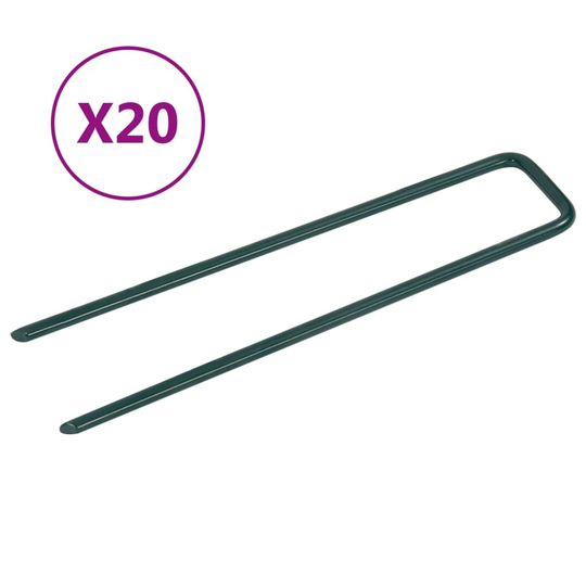 vidaXL Keinonurmen naulat 20 kpl U-muoto rauta