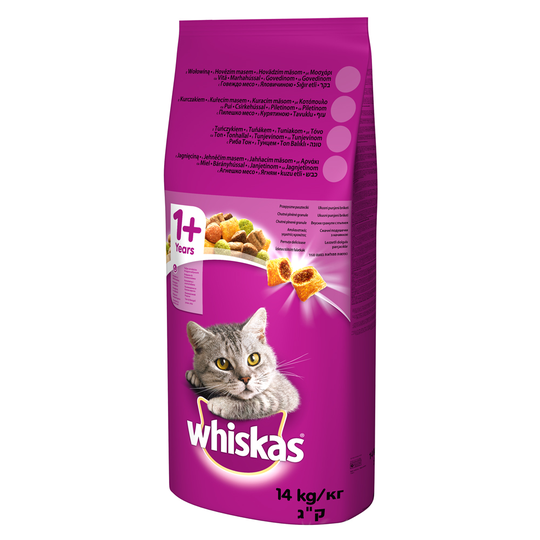 Whiskas-kuivaruoka - 15 % alennusta! - 1+ Chicken (14 kg)