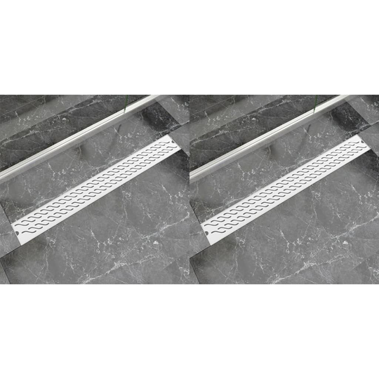 vidaXL Lineaarinen suihkukaivo 2kpl aalto 930x140 mm ruostumaton teräs