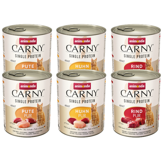 Animonda Carny Single Protein Adult Mix -kokeilupakkaus - 6 x 800 g