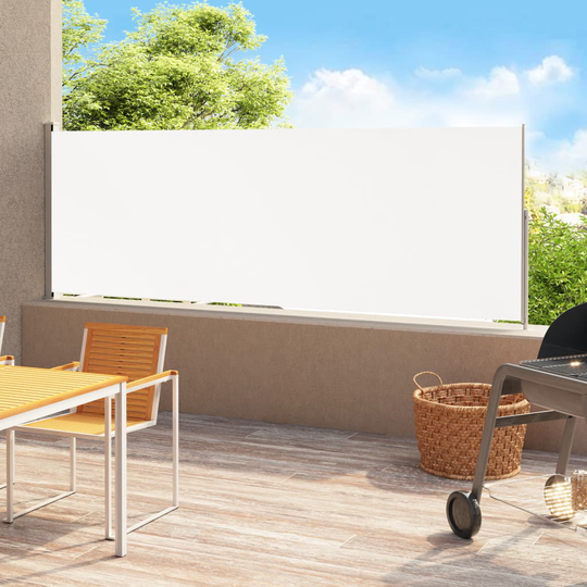 vidaXL Sisäänvedettävä terassin sivumarkiisi 180x500 cm kerma