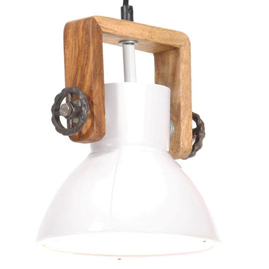 vidaXL Teollistyylinen riippuvalaisin 25 W valkoinen pyöreä 19 cm E27