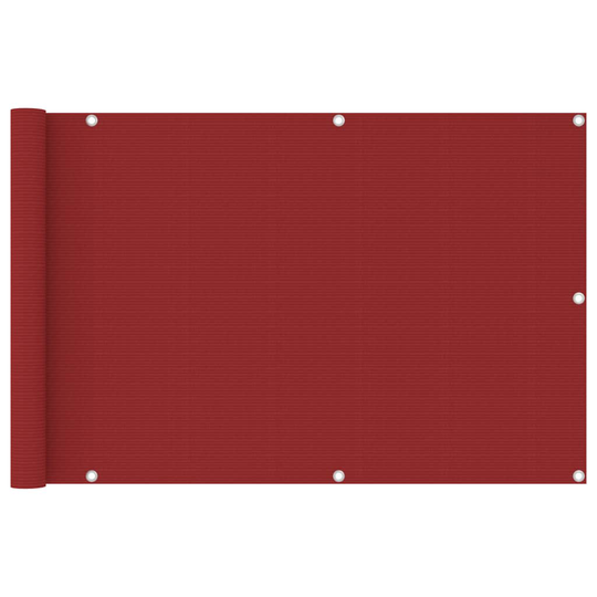 vidaXL Parvekkeen suoja punainen 90x400 cm HDPE