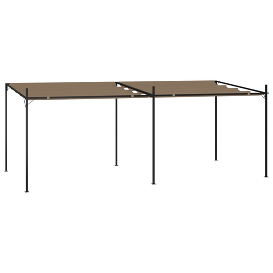 vidaXL Katos sisäänvedettävällä katolla 600x300x233 cm harmaanruskea