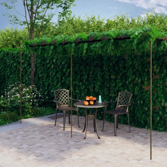 vidaXL Puutarhan pergola antiikkiruskea 6x3x2,5 m rauta