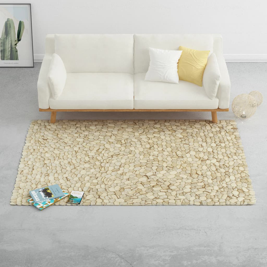 vidaXL Matto villahuopa pikkukivet 140x200 cm beige/harmaa/ruskea