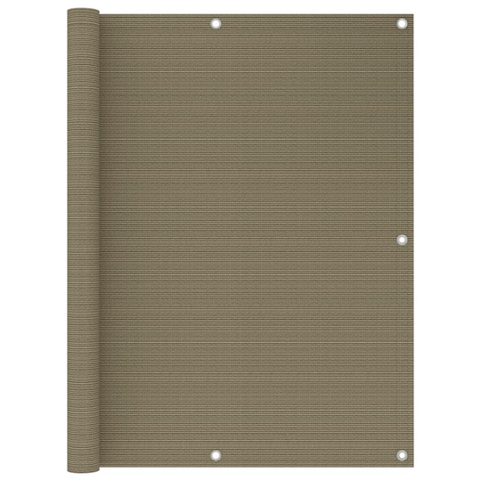 vidaXL Parvekkeen suoja ruskeanharmaa 120x500 cm HDPE