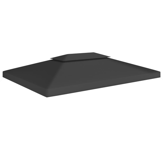 vidaXL 2-kerroksinen huvimajan katto 310 g/m² 4x3 m musta
