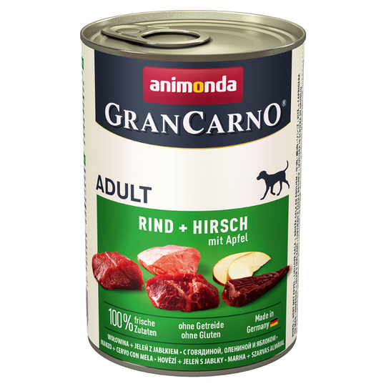 Animonda GranCarno Adult Meat Plus 6 x 400 g - nauta, peura & omena