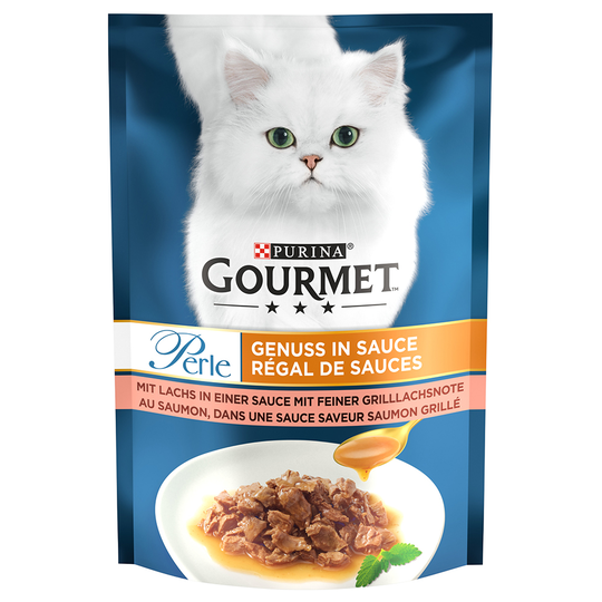 44 + 8 kaupan päälle! 52 x 85 g Gourmet Perle - Delicious Sauce: lohi