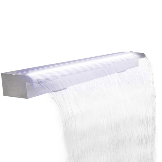 vidaXL Vesiputous suihkulähde LED-valoilla ruostumaton teräs 110 cm