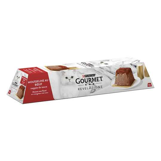 8 + 4 kaupan päälle! Gourmet Revelations Mousse -kissanruoka - nauta (12 x 57 g)