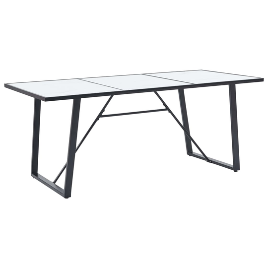 vidaXL Ruokapöytä valkoinen 200x100x75 cm karkaistu lasi