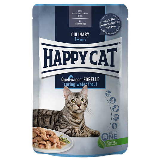 Happy Cat Pouch Meat in Sauce 12 x 85 g - Spring Water Trout