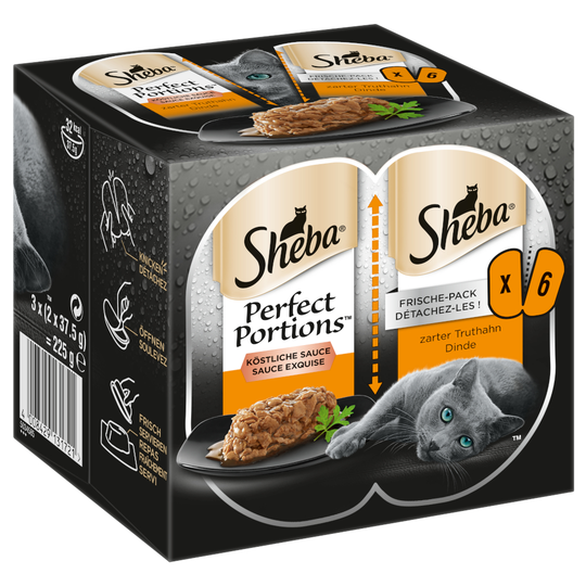 Sheba-kissanruoka erikoishintaan! - Perfect Portions kastike: kalkkuna (48 x 37,5 g)