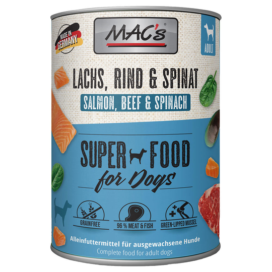 MAC's Adult -säästöpakkaus 24 x 800 g - lohi & pinaatti