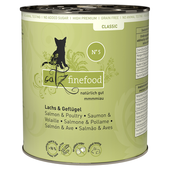 Catz Finefood -säästöpakkaus: 12 x 800 g - lohi & siipikarja