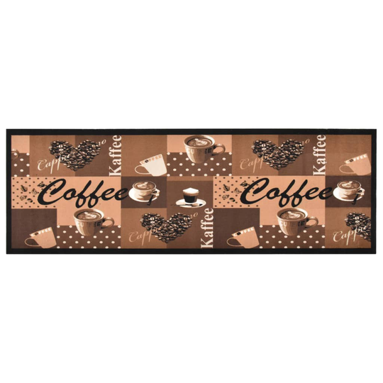 vidaXL Keittiön pestävä lattiamatto Coffee ruskea 60x180 cm