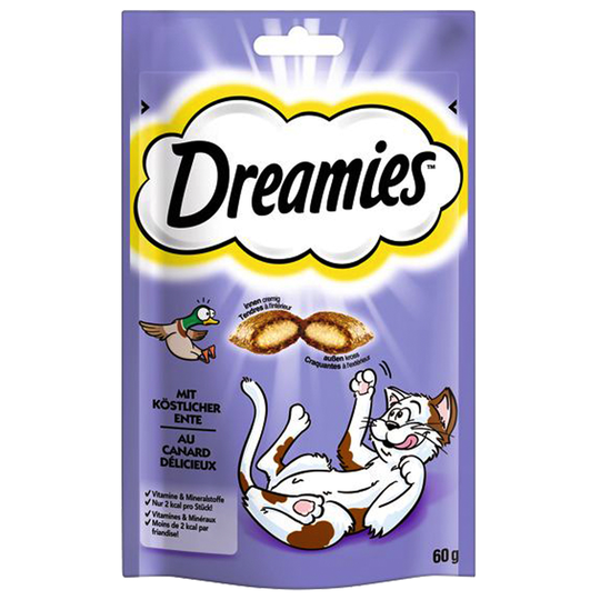 4 + 2 kaupan päälle! 6 x 60 g Dreamies-kissanherkkuja - ankka