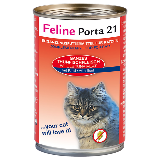 Feline Porta 21 -kissanruoka 6 x 400 g - tonnikala & naudanliha (viljaton)
