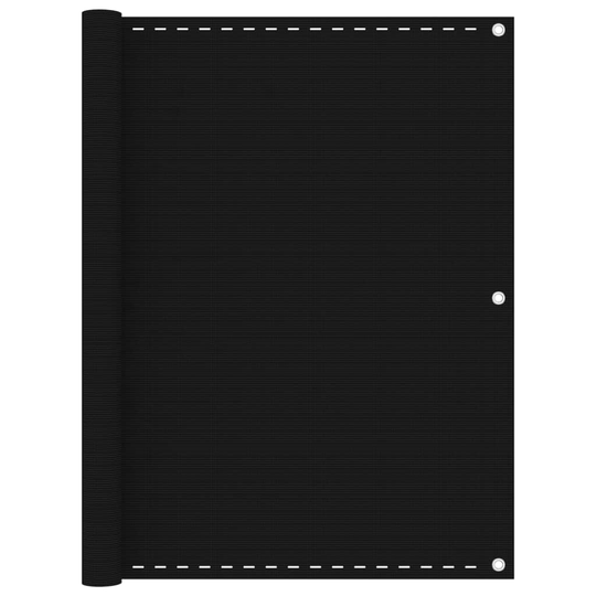 vidaXL Parvekkeen suoja musta 120x300 cm HDPE