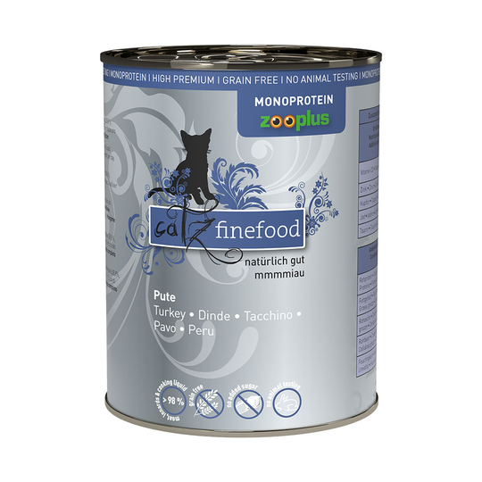 20 + 4 kaupan päälle! 24 x 400 g catz finefood Monoprotein zooplus - kalkkuna