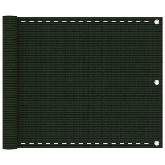 vidaXL Parvekkeen suoja tummanvihreä 75x400 cm HDPE