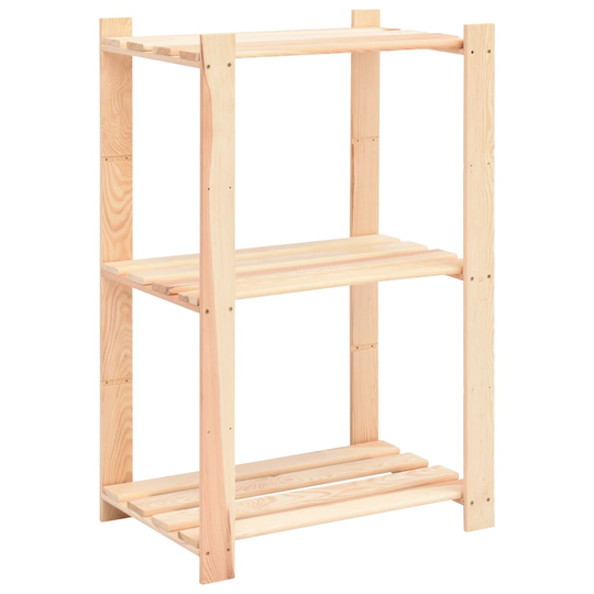 vidaXL 3-kerroksinen varastohylly 60x38x90 cm täysi mänty 150 kg