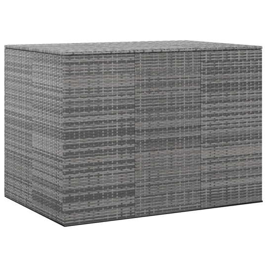 vidaXL Puutarhan säilytyslaatikko PE-rottinki 145x100x103 cm harmaa