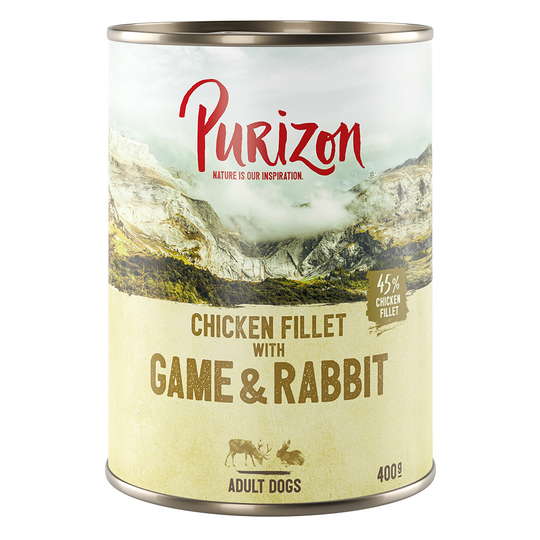 Purizon Adult 12 x 400 g - peura & kani kurpitsalla & puolukoilla