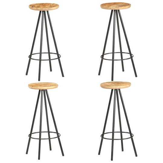 vidaXL Baarijakkarat 4 kpl karkea mangopuu