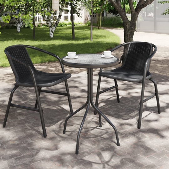 vidaXL Puutarhapöytä Ø50x71 cm teräs antrasiitti