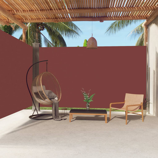 vidaXL Sisäänvedettävä sivumarkiisi ruskea 220x600 cm