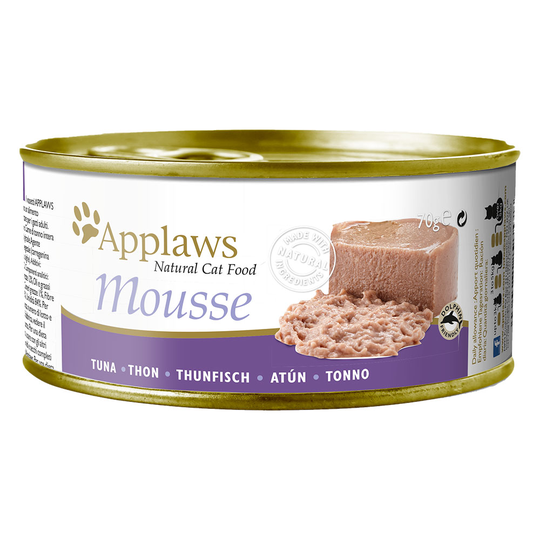 18 + 6 kaupan päälle! 24 x 70 g Applaws-kissanruokaa - Mousse: tonnikala