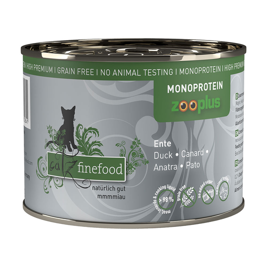 20 + 4 kaupan päälle! 24 x 200 g catz finefood Monoprotein zooplus - ankka