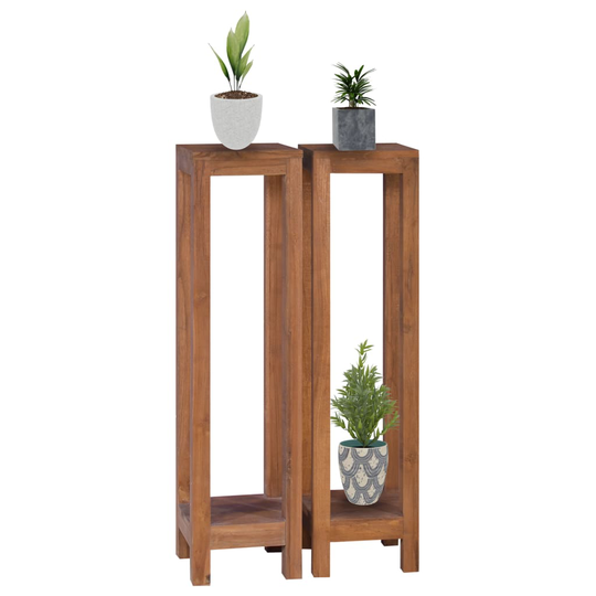 vidaXL Kukkateline 2 kpl 25x25x100 cm täysi tiikki