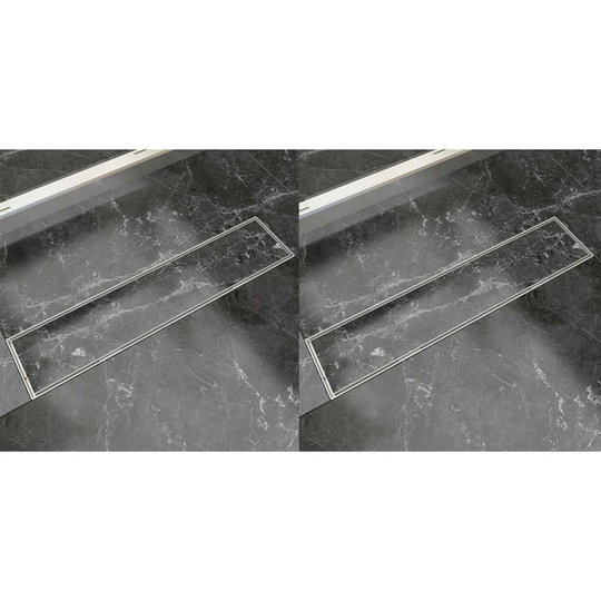 vidaXL Lineaarinen suihkukaivo 2 kpl 530x140 mm ruostumaton teräs