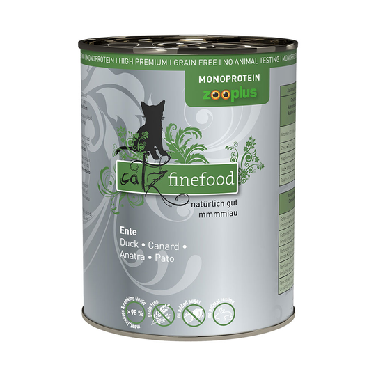 20 + 4 kaupan päälle! 24 x 400 g catz finefood Monoprotein zooplus - ankka