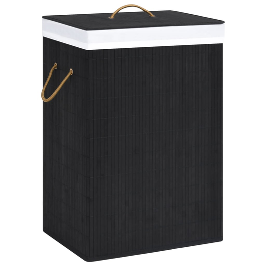 vidaXL Bambu pyykkikori musta 72 l