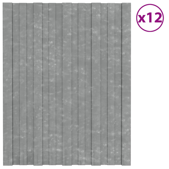 vidaXL Kattopaneeli 12 kpl galvanoitu teräs hopea 60x45 cm