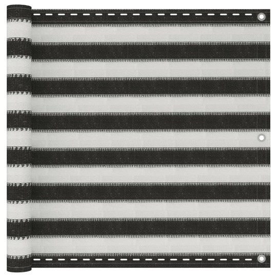 vidaXL Parvekkeen suoja HDPE 90x500 cm antrasiitti ja valkoinen