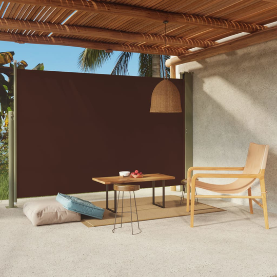 vidaXL Sisäänvedettävä terassin sivumarkiisi 200x300 cm ruskea