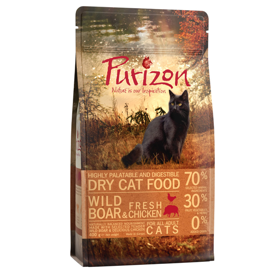 Purizon-kokeilupakkaus 400 g erikoishintaan! - Adult Wild Boar & Chicken