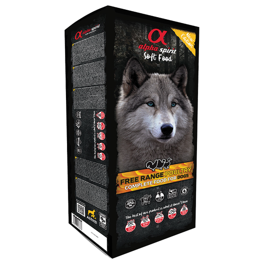9 kg / 12 kg alpha spirit -koiranruokaa erikoishintaan! - Semi-Moist Complete Free Range Poultry (9 kg)