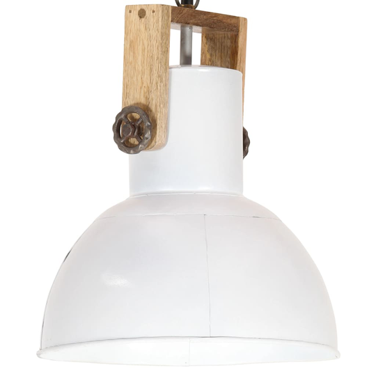 vidaXL Teollistyylinen riippuvalaisin 25 W valk. pyöreä mango 32cm E27