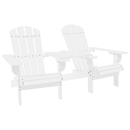 vidaXL Adirondack-puutarhatuoli täysi kuusi valkoinen
