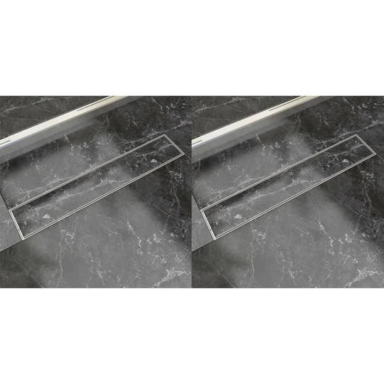 vidaXL Lineaarinen suihkukaivo 2 kpl 630x140 mm ruostumaton teräs