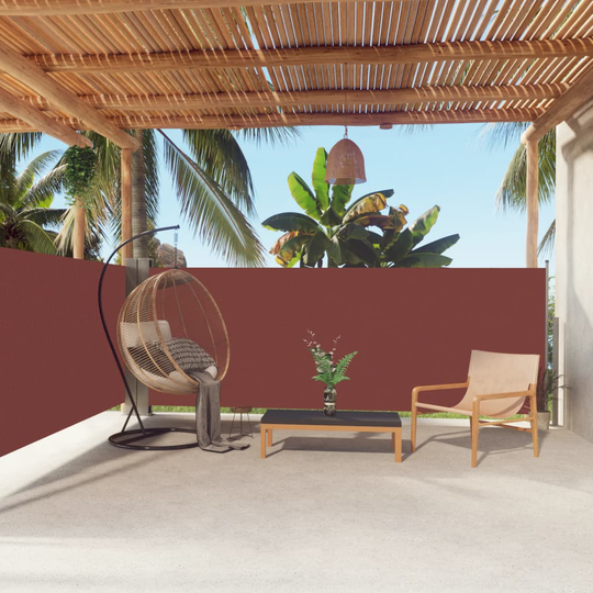 vidaXL Sisäänvedettävä sivumarkiisi ruskea 140x600 cm