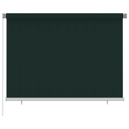 vidaXL Rullaverho ulkotiloihin 200x140 cm tummanvihreä HDPE