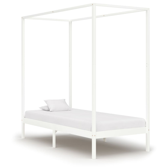 vidaXL Pylvässänky valkoinen täysi mänty 90x200 cm